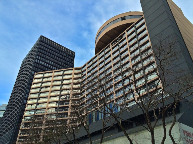 Board of Trade Tower (L) and Harbour Side Holiday Inn (R)