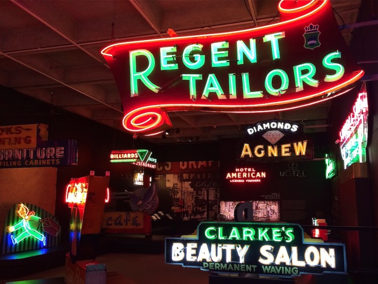 Neon Sign installation at Museum of Vancouver Neon Sign installation at Museum of Vancouver
